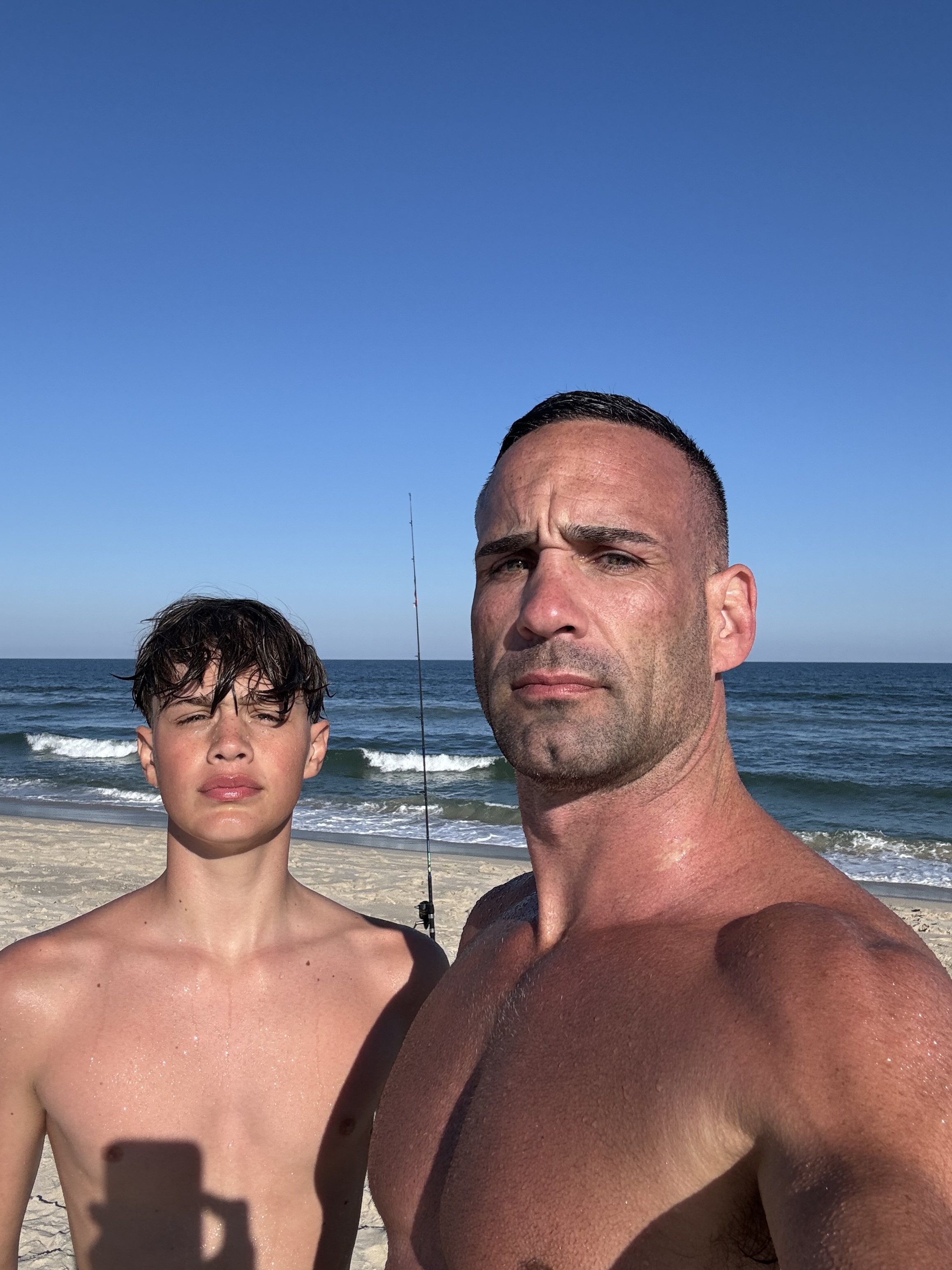 Brian Roff with his son